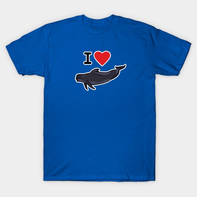 I Love Short-Finned Pilot Whales T-Shirt by Peppermint Narwhal